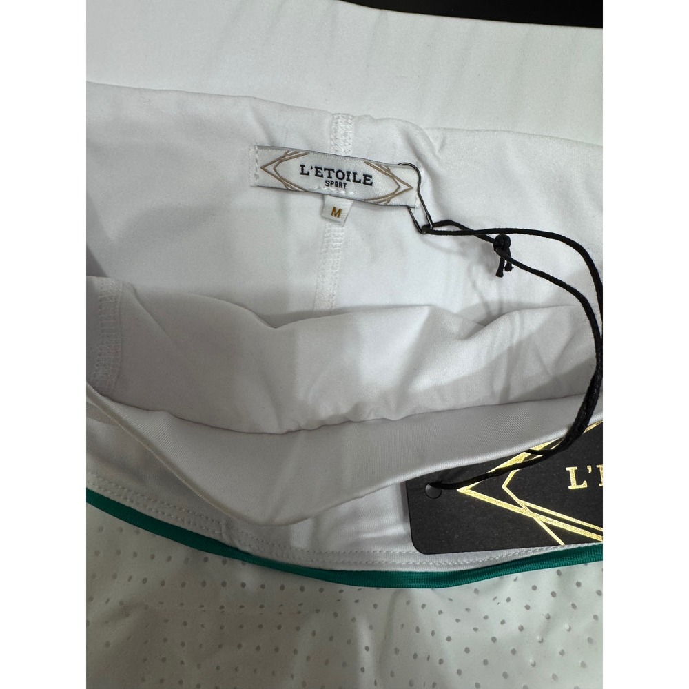 L'Etoile Sport Performance High Waist Skort White/Green Trim Large NWT MSRP $165 - Picture 5 of 6